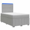 vidaXL Cama de muelles con LED y colch&oacute;n Gris Claro 120 x 190 cm Tela
