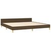 vidaXL Cama sin colch&oacute;n tela marr&oacute;n oscuro 200x200 cm
