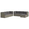 vidaXL Set de muebles de jardín 7 pzas y cojines ratán sintético gris