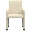 vidaXL Sillas de Comedor con Ruedas 2 pcs Crema 57 x 66 x 94 cm