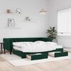 vidaXL Sof&aacute; cama nido con cajones terciopelo verde oscuro 100x200 cm