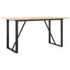 vidaXL Mesa de comedor marco O madera maciza pino y acero 160x80x75cm
