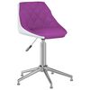vidaXL Silla de comedor giratoria 4 uds cuero sint&eacute;tico morado blanco