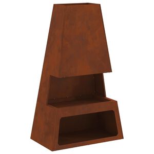 vidaXL Hoguera Marr&oacute;n 60 x 35 x 100 cm Acero autopatinable