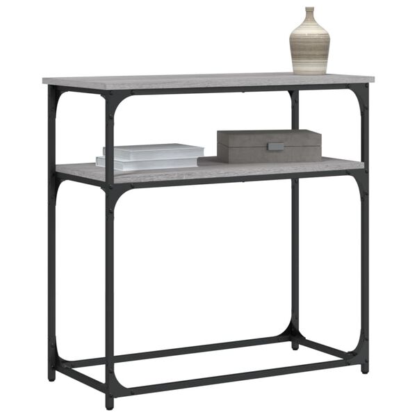 vidaXL Mesa consola madera de ingeniería gris Sonoma 75x35,5x75 cm