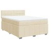 vidaXL Cama box spring con colch&oacute;n tela color crema 160x200 cm