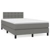 vidaXL Cama box spring con colch&oacute;n tela gris oscuro 120x190 cm