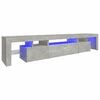 vidaXL Mueble de TV con luces LED gris hormig&oacute;n 215x36,5x40 cm