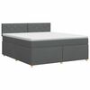 vidaXL Cama box spring con colch&oacute;n Gris oscuro 140 x 200 cm Tela