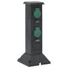 vidaXL Columna de 4 enchufes de exterior negro y verde 16x16x39,5 cm
