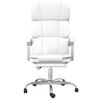 vidaXL Silla de oficina reclinable cuero sint&eacute;tico blanco