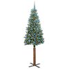 vidaXL Árbol de Navidad Delgado con 300 LED con soporte Verde y 210 cm