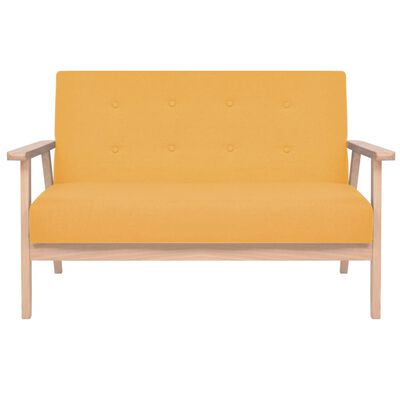 vidaXL Juego de sofás de tela de 2 piezas color amarillo