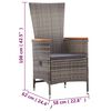 vidaXL Juego de comedor para jard&iacute;n 5 piezas gris