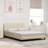 vidaXL Estructura de cama sin colch&oacute;n Hanko tela crema 120x200 cm
