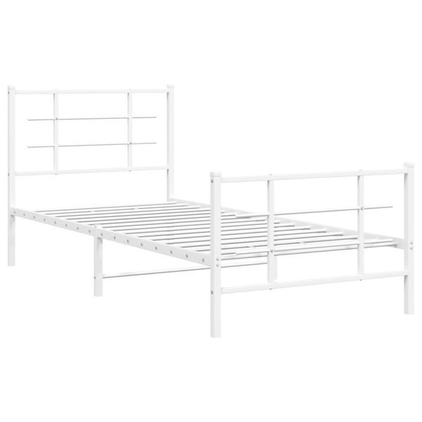 vidaXL Estructura cama sin colchón con estribo metal blanco 90x190 cm