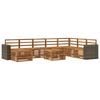 vidaXL Conjunto de sof&aacute;s de exterior 9 uds. Natural