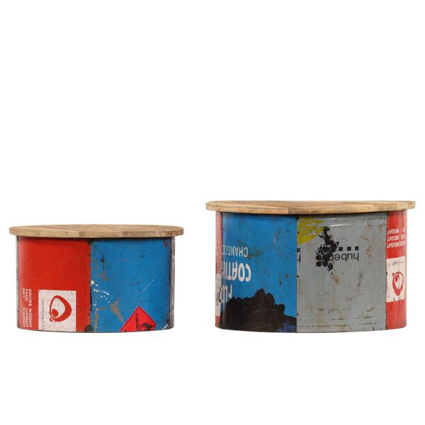 vidaXL Mesas de centro 2 unidades madera maciza de mango