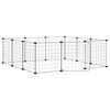 vidaXL Jaula para mascotas de 12 paneles con puerta de acero, color negro, 105 x 105 x 35 cm