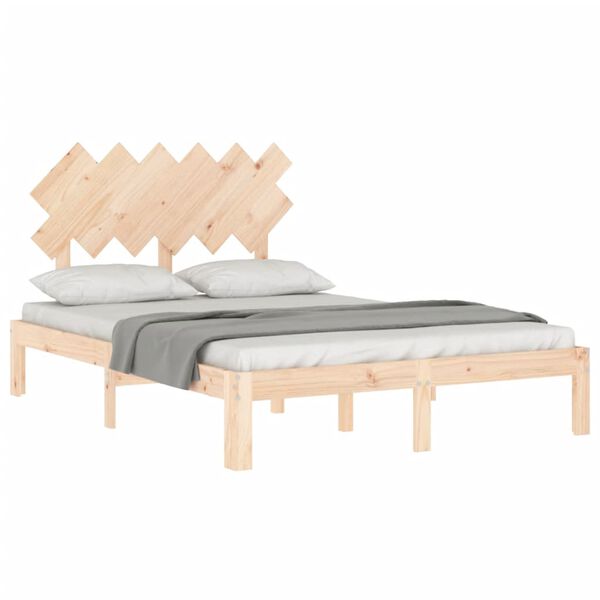 vidaXL Estructura de cama sin colch&oacute;n madera de pino maciza 120x200 cm