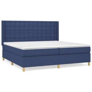 vidaXL Cama box spring con colch&oacute;n tela azul 200x200 cm