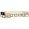 vidaXL Conjunto de sof&aacute;s de exterior 7 uds. Blanco y Crema
