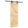 vidaXL Puerta Corredera Natural y negro 70 x 210 cm