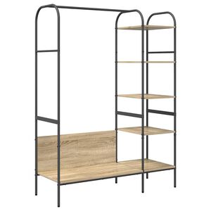 vidaXL Perchero para ropa Marr&oacute;n Roble 120 x 44 x 160 cm