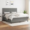 vidaXL Cama box spring con colch&oacute;n tela gris oscuro 160x200 cm
