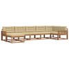 vidaXL Conjunto de sof&aacute;s de exterior 7 uds. Natural y Beige