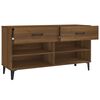 vidaXL Mueble zapatero madera contrachapada marr&oacute;n roble 102x35x55 cm