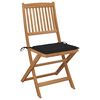 vidaXL Sillas de jard&iacute;n plegables 8 uds y cojines madera maciza acacia