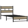 vidaXL Estructura de cama sin colch&oacute;n metal roble ahumado 100x190 cm
