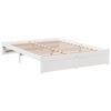 vidaXL Cama con estanter&iacute;a sin colch&oacute;n madera maciza blanca 140x190 cm
