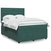 vidaXL Cama box spring con colch&oacute;n terciopelo verde oscuro 140x190 cm
