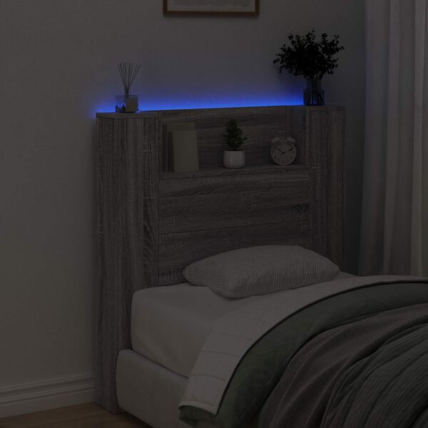 vidaXL Cabecero Gris Sonoma 100 x 16,5 x 103,5 cm Madera de ingenier&iacute;a