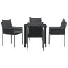 vidaXL Conjunto de Comedor de Jard&iacute;n 5 pcs Negro y Gris