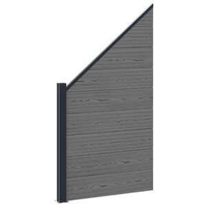 vidaXL Conjunto de valla 95 x 180 cm WPC y Aluminio Gris