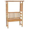 vidaXL Banco de jard&iacute;n con p&eacute;rgola de madera maciza de teca 115 cm