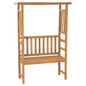 vidaXL Banco de jard&iacute;n con p&eacute;rgola de madera maciza de teca 115 cm