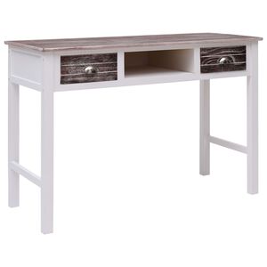 vidaXL Escritorio de madera marr&oacute;n 110x45x76 cm