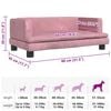 vidaXL Cama para perros de terciopelo rosa 80x45x30 cm