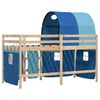 vidaXL Cama alta para ni&ntilde;os con t&uacute;nel madera pino azul 90x190 cm