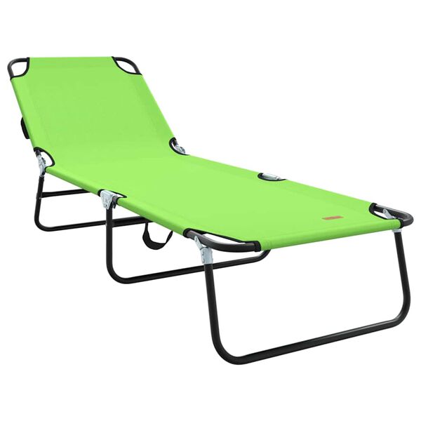 vidaXL Tumbona plegable 2-persona 2 pcs Verde 56 x 189 x 87cm tela