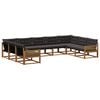vidaXL Conjunto de sof&aacute;s de exterior 9 uds. Natural y negro