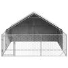 vidaXL Caseta perros exterior con corral 3x3x1,9 m acero galvanizado