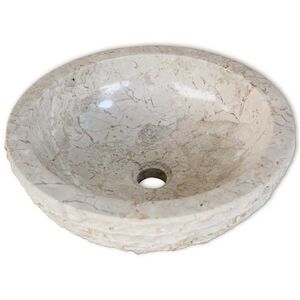 vidaXL Lavabo de m&aacute;rmol 40 cm color crema