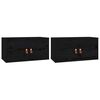 vidaXL Armarios de pared 2 uds madera maciza de pino negro 60x30x30 cm