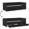 vidaXL Sof&aacute; cama con cajones sin colch&oacute;n negro 75x190 cm