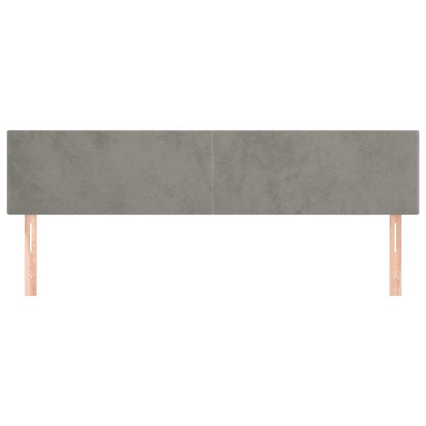 vidaXL Cabeceros 2 unidades de terciopelo gris claro 80x5x78/88 cm